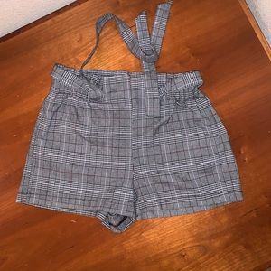 Plaid Tie Waist Shorts